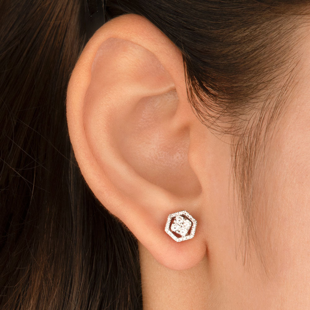 14K Rose Gold Diamond Earrings - 0.35ct VVS-VS-GH