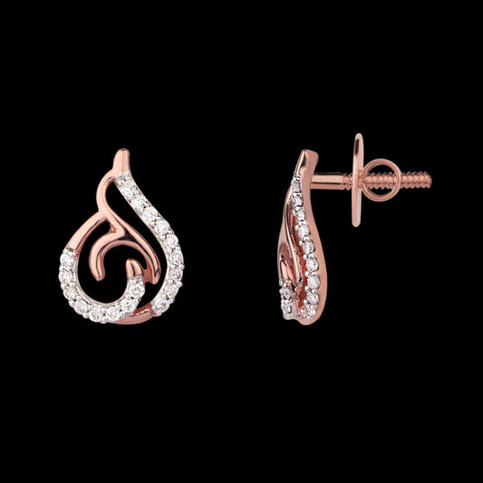 14K Rose Gold Diamond Earrings - 0.27ct VVS-VS-GH