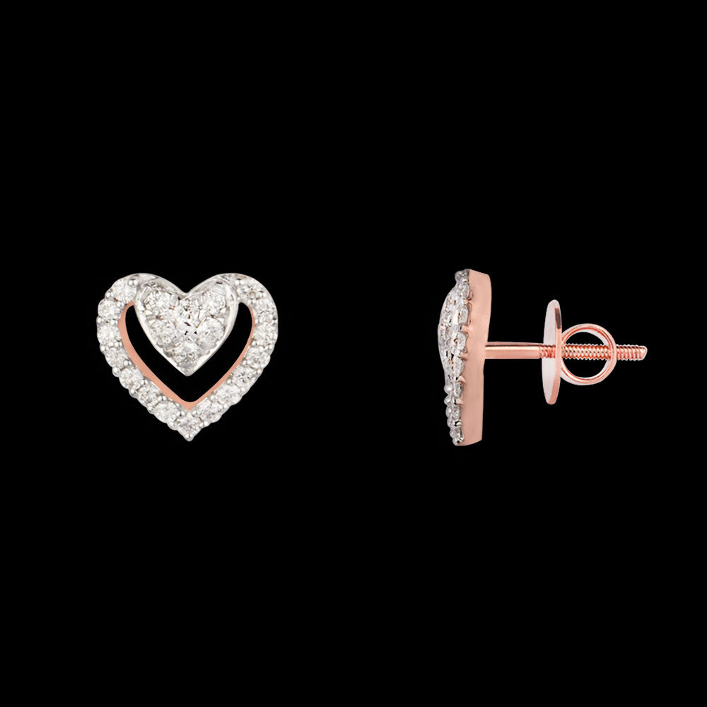 14K Rose Gold Diamond Earrings - 0.21ct VS-GH