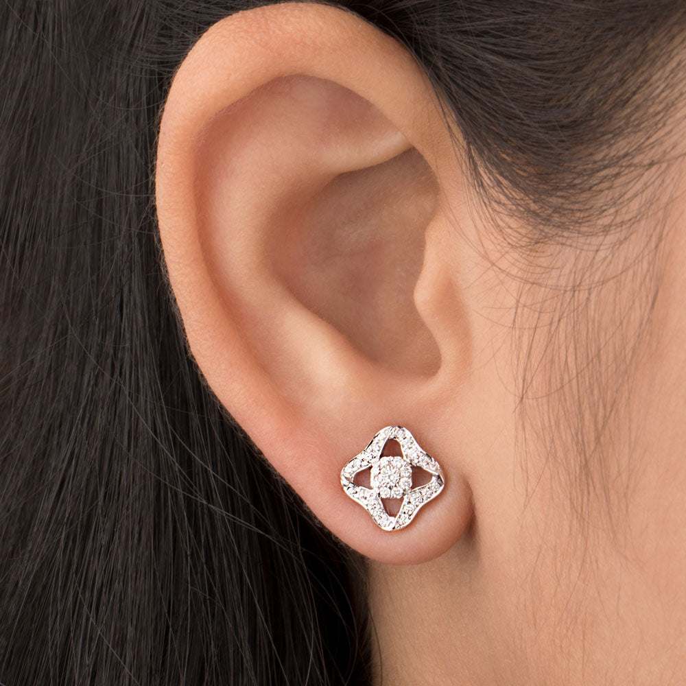 14K Rose Gold Diamond Earrings - 0.3ct VVS-VS-GH
