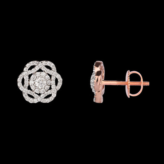 14K Rose Gold Diamond Earrings - 0.48ct VVS-VS-GH