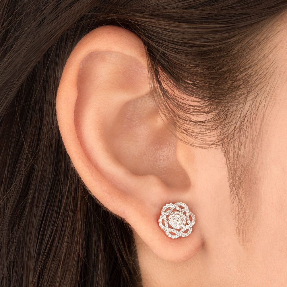 14K Rose Gold Diamond Earrings - 0.48ct VVS-VS-GH