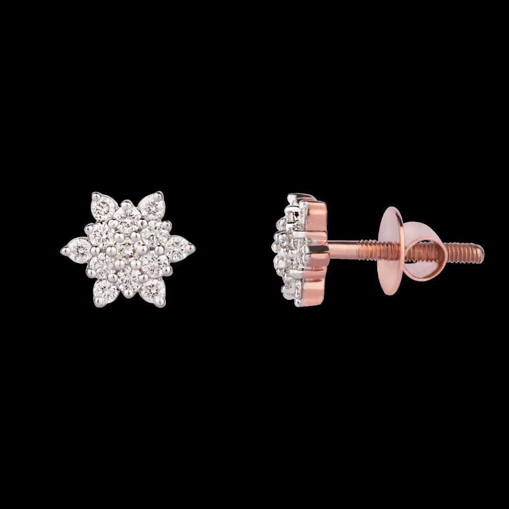 14K Rose Gold Diamond Earrings - 0.24ct VVS-VS-GH
