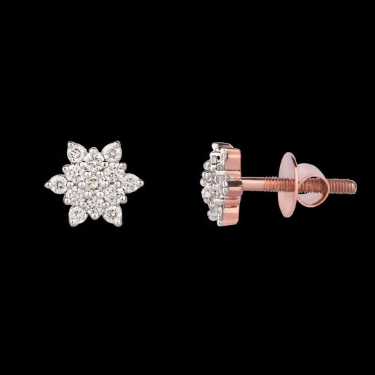 14K Rose Gold Diamond Earrings - 0.24ct VVS-VS-GH