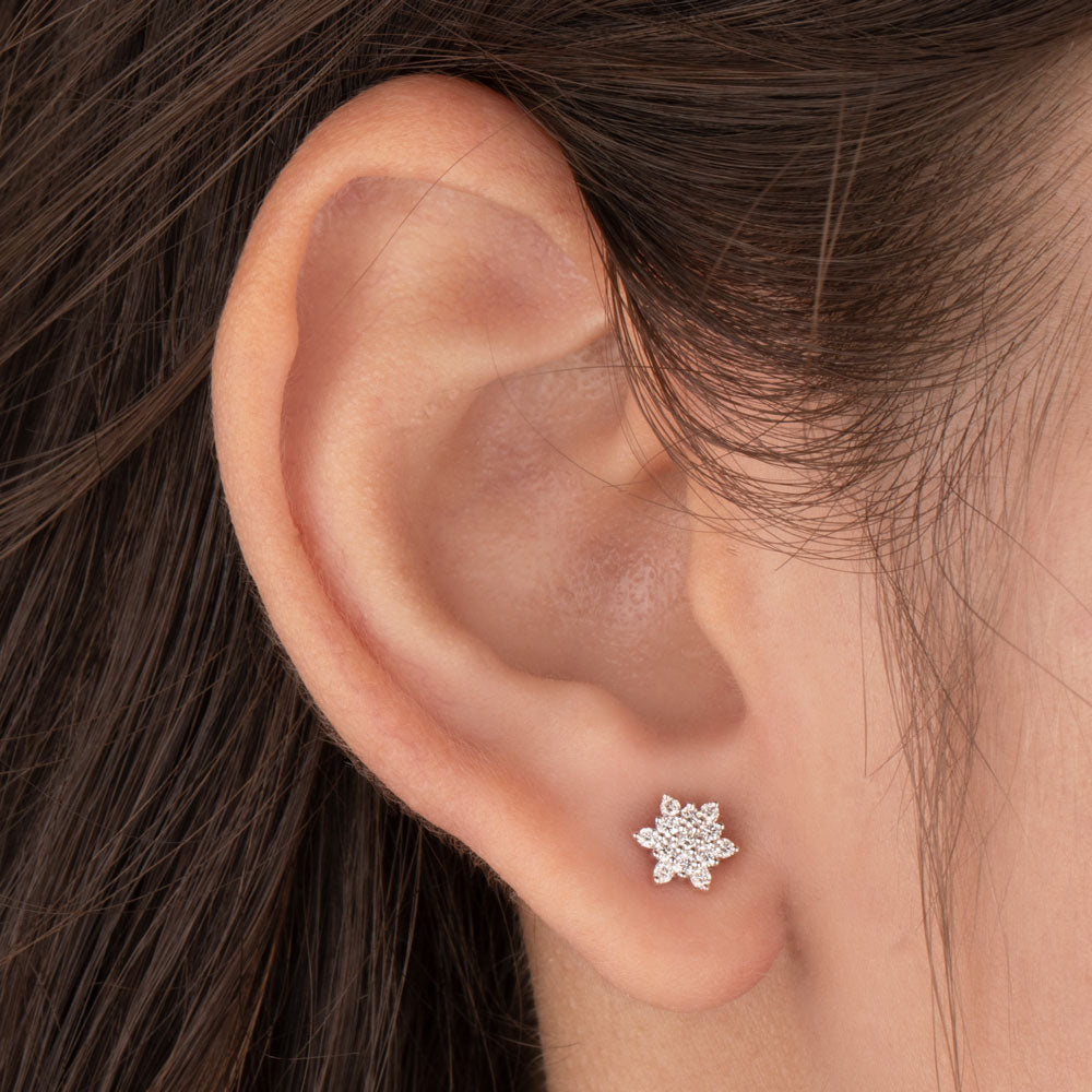 14K Rose Gold Diamond Earrings - 0.24ct VVS-VS-GH