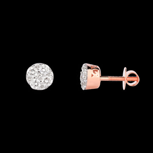 18K Rose Gold Diamond Earrings - 0.25ct VVS-VS-IJ