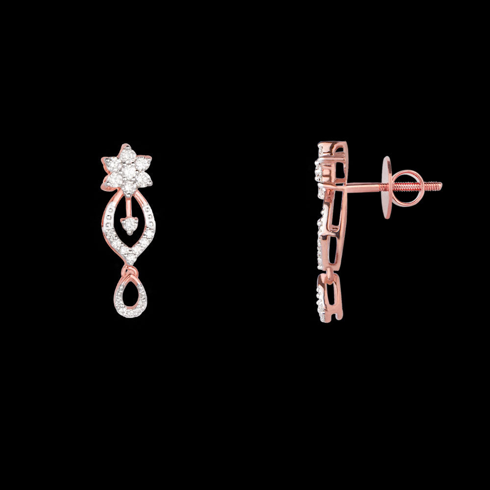 14K Rose Gold Diamond Earrings - 0.36ct VVS-VS-GH