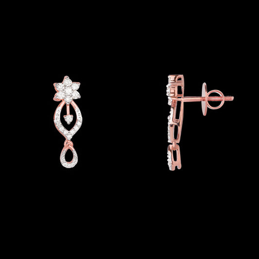 14K Rose Gold Diamond Earrings - 0.36ct VVS-VS-GH