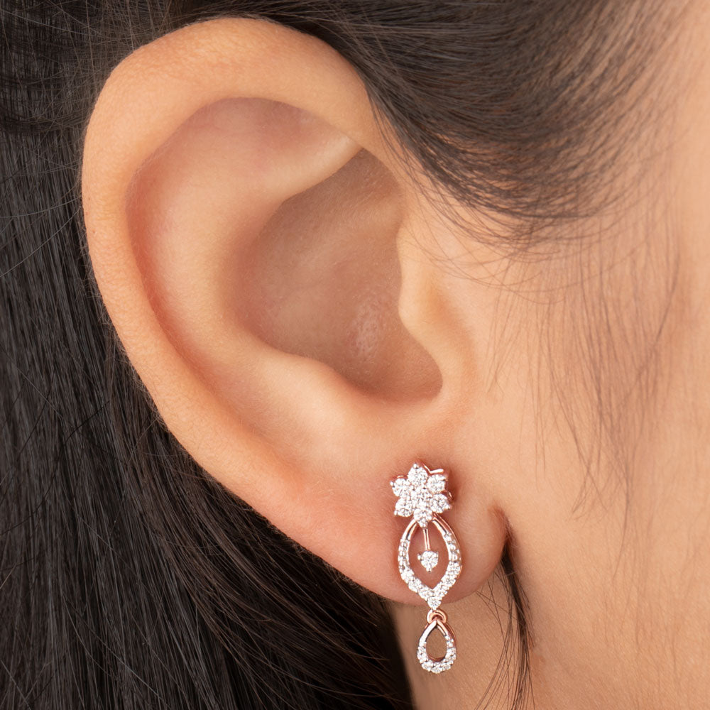 14K Rose Gold Diamond Earrings - 0.36ct VVS-VS-GH