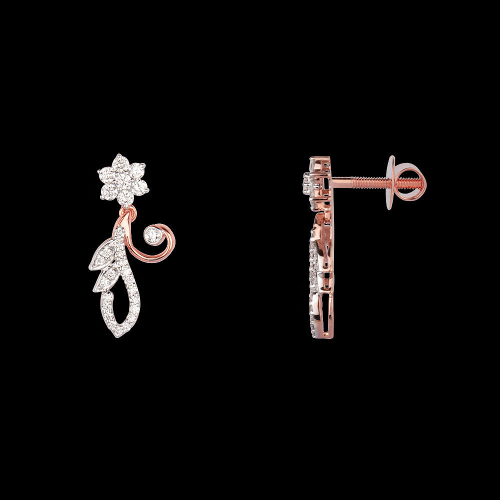 14K Rose Gold Diamond Earrings - 0.4ct VVS-VS-GH