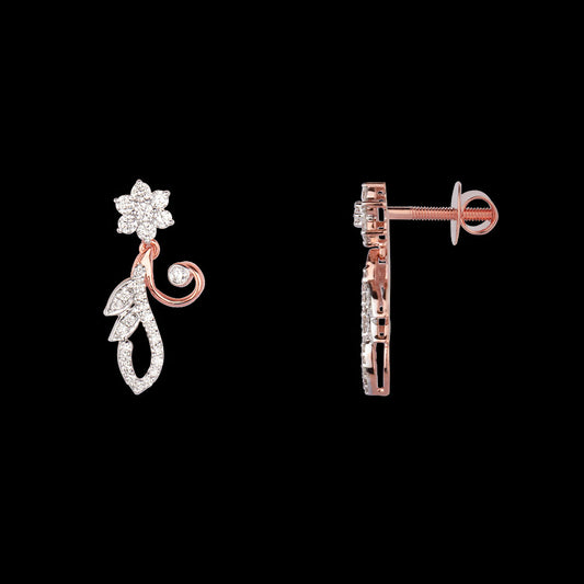 14K Rose Gold Diamond Earrings - 0.4ct VVS-VS-GH