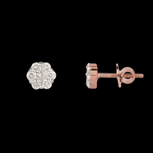 14K Rose Gold Diamond Earrings - 0.35ct SI-GH