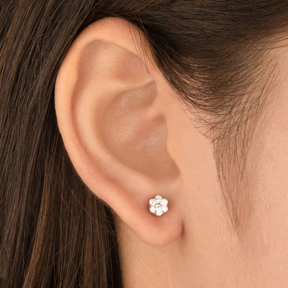 14K Rose Gold Diamond Earrings - 0.35ct SI-GH