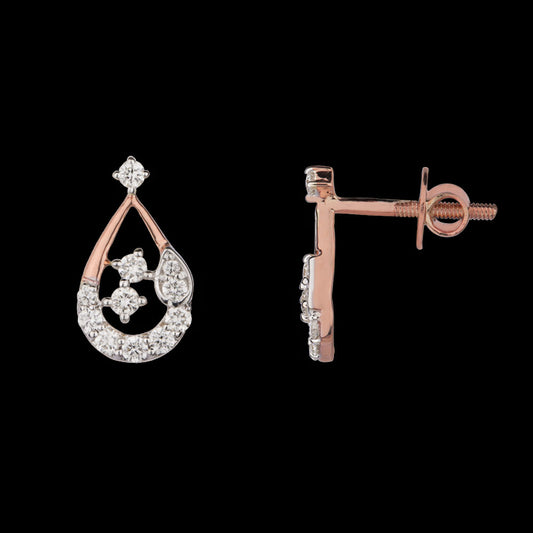 14K Rose Gold Diamond Earrings - 0.29ct VVS-VS-GH