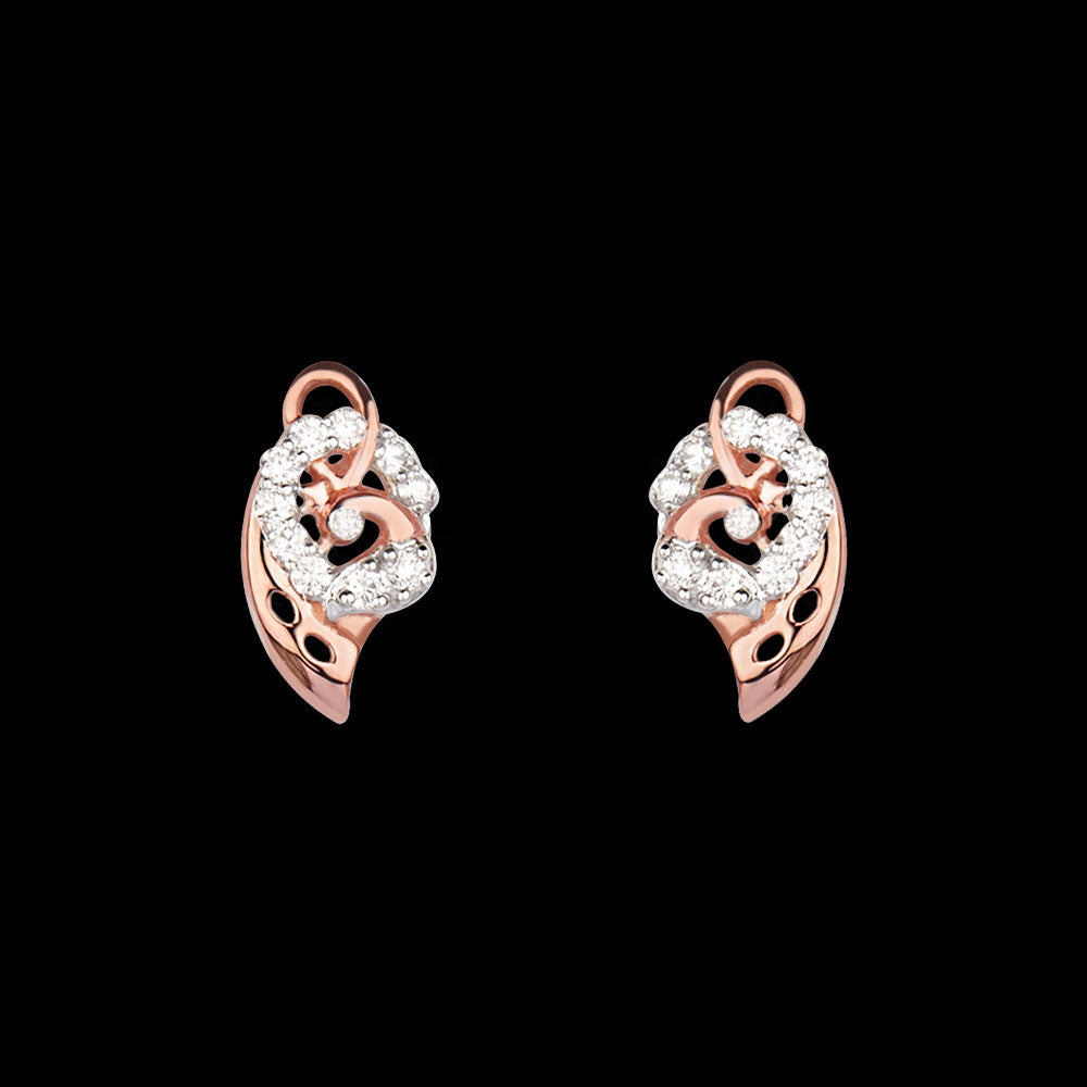 14K Rose Gold Diamond Earrings - 0.22ct VVS-VS-GH