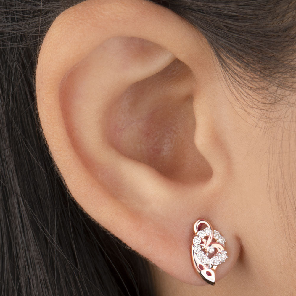 14K Rose Gold Diamond Earrings - 0.22ct VVS-VS-GH