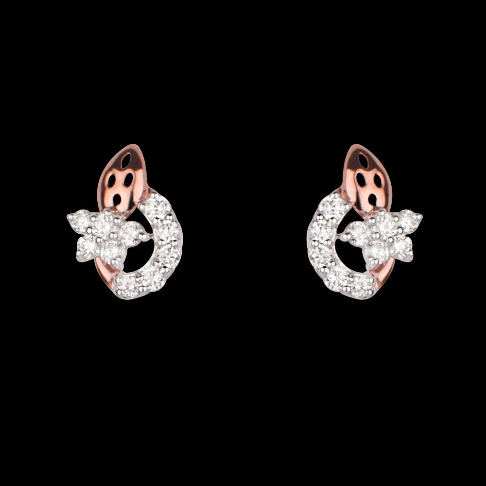 14K Rose Gold Diamond Earrings - 0.19ct VVS-VS-GH