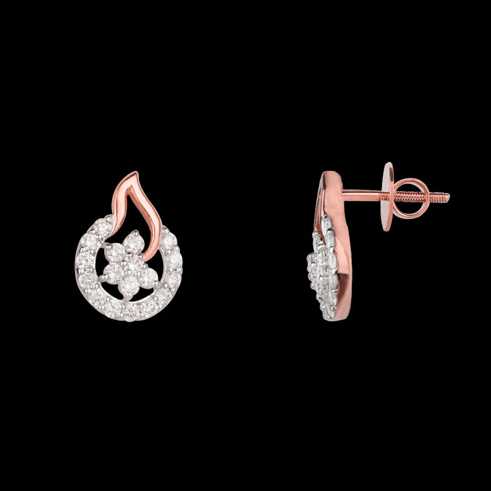 14K Rose Gold Diamond Earrings - 0.45ct VVS-VS-HI