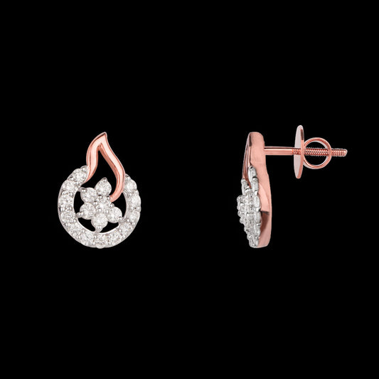 14K Rose Gold Diamond Earrings - 0.45ct VVS-VS-HI