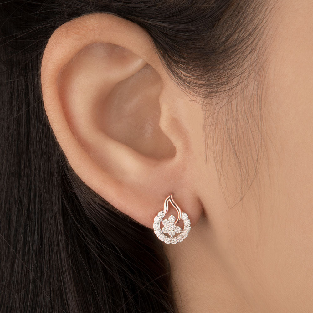 14K Rose Gold Diamond Earrings - 0.45ct VVS-VS-HI