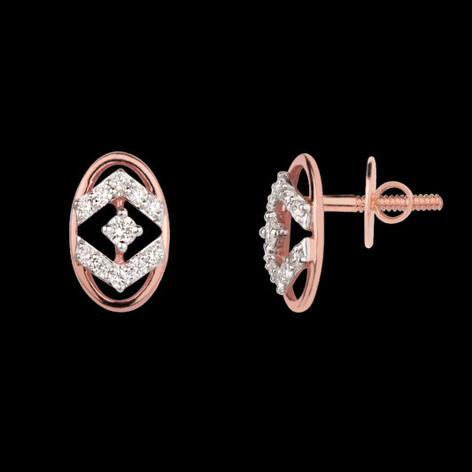 14K Rose Gold Diamond Earrings - 0.24ct VVS-VS-HI