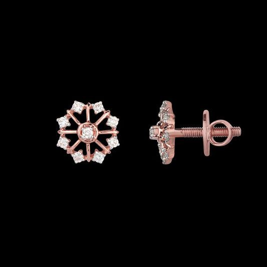 18K Rose Gold Diamond Earrings - 0.22ct SI-GH