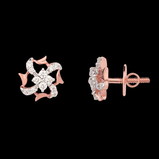 14K Rose Gold Diamond Earrings - 0.21ct VVS-VS-HI