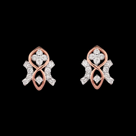 18K Rose Gold Diamond Earrings - 0.21ct SI-GH