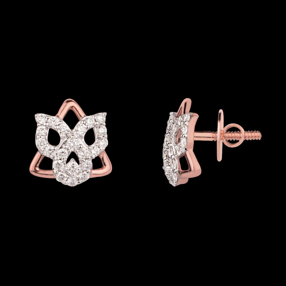 14K Rose Gold Diamond Earrings - 0.32ct VVS-VS-HI