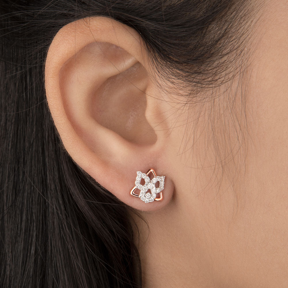 14K Rose Gold Diamond Earrings - 0.32ct VVS-VS-HI
