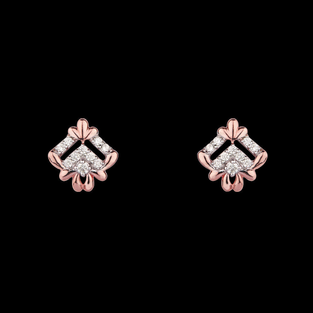 14K Rose Gold Diamond Earrings - 0.18ct VS-HI