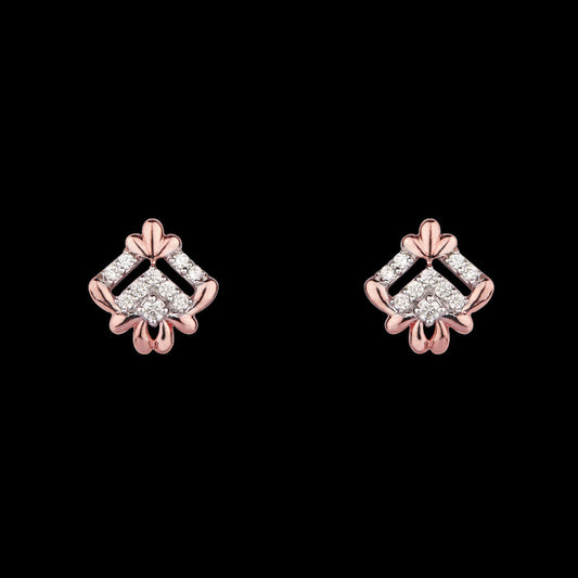 14K Rose Gold Diamond Earrings - 0.18ct VS-HI