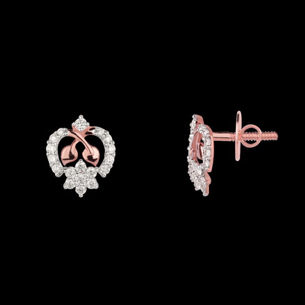 14K Rose Gold Diamond Earrings - 0.383ct VVS-VS-GH