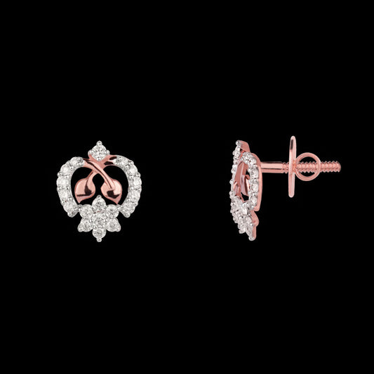 14K Rose Gold Diamond Earrings - 0.383ct VVS-VS-GH