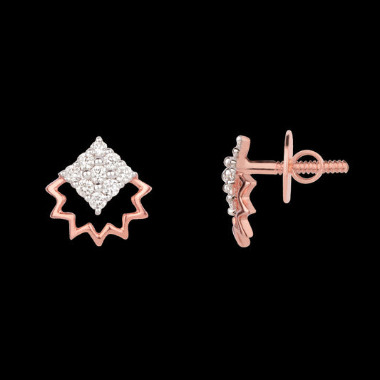 14K Rose Gold Diamond Earrings - 0.21ct VVS-VS-HI