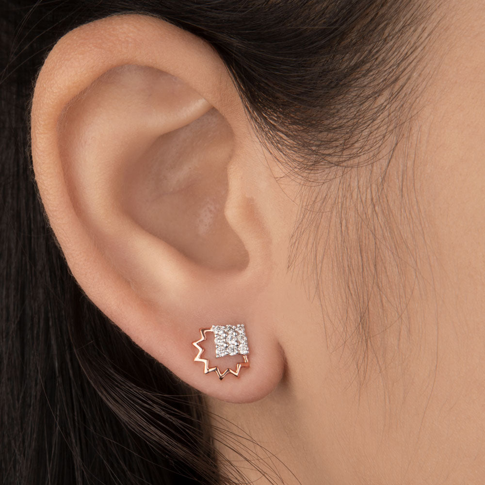 14K Rose Gold Diamond Earrings - 0.21ct VVS-VS-HI