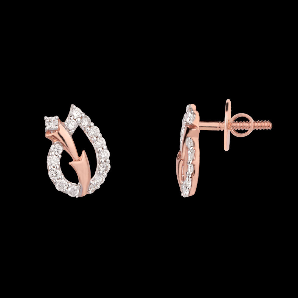 14K Rose Gold Diamond Earrings - 0.27ct VVS-VS-HI