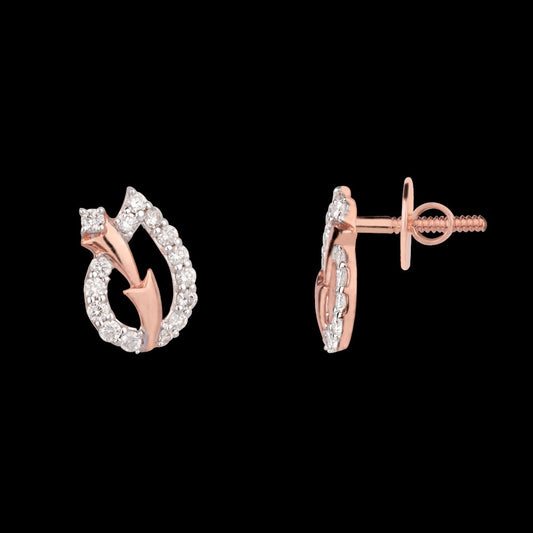 14K Rose Gold Diamond Earrings - 0.27ct VVS-VS-HI