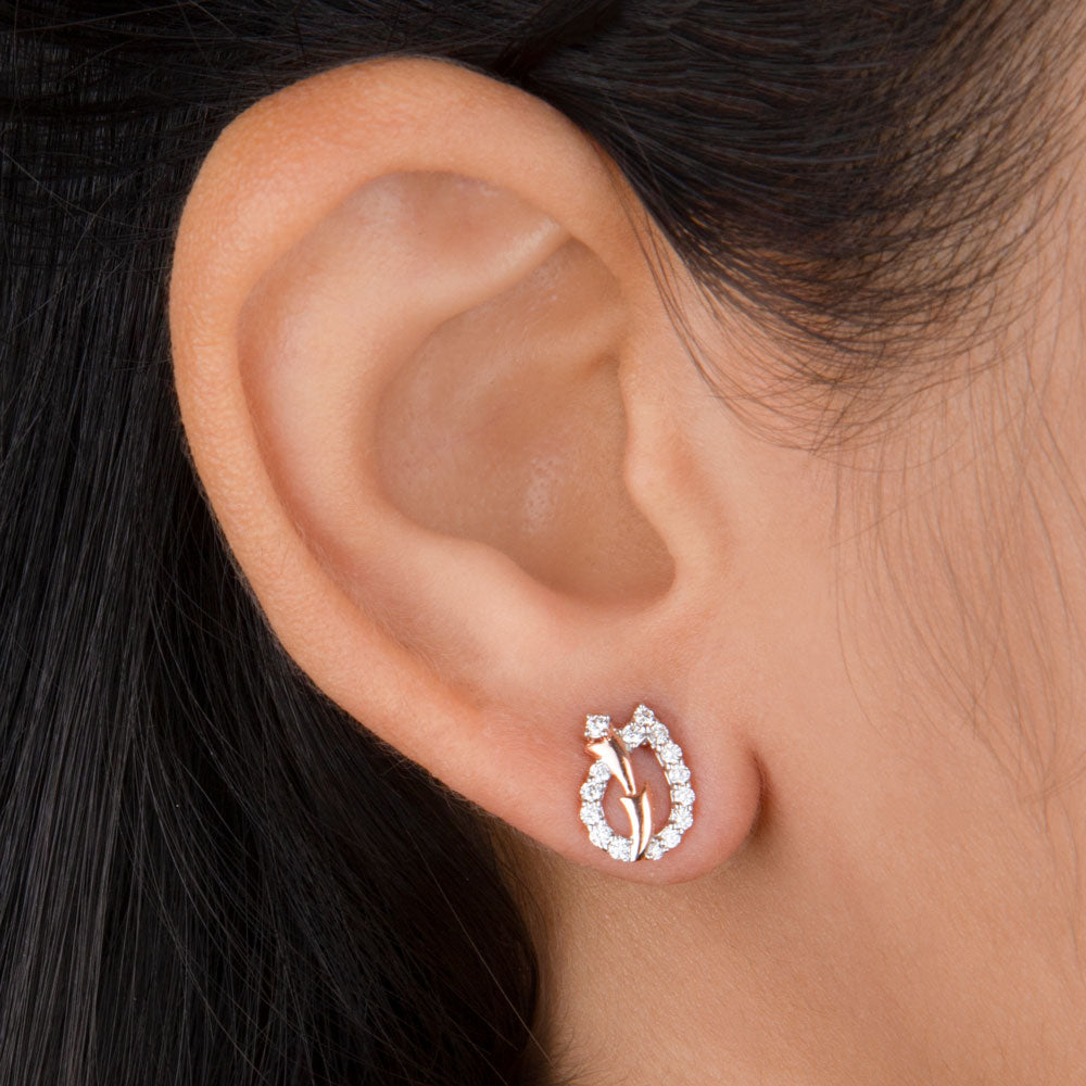14K Rose Gold Diamond Earrings - 0.27ct VVS-VS-HI