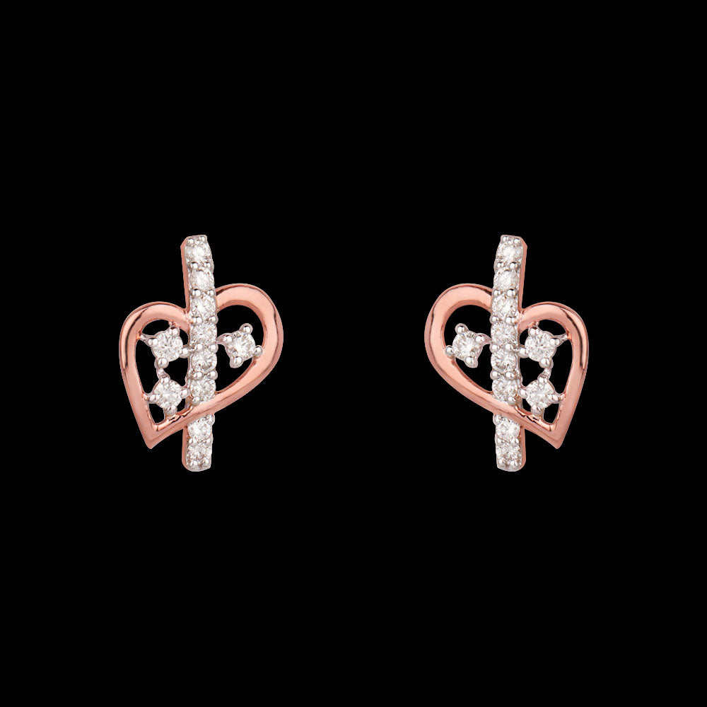 14K Rose Gold Diamond Earrings - 0.22ct VVS-VS-HI