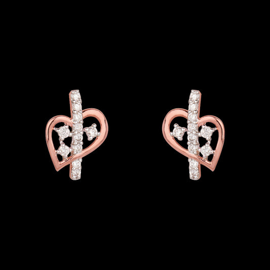 14K Rose Gold Diamond Earrings - 0.22ct VVS-VS-HI