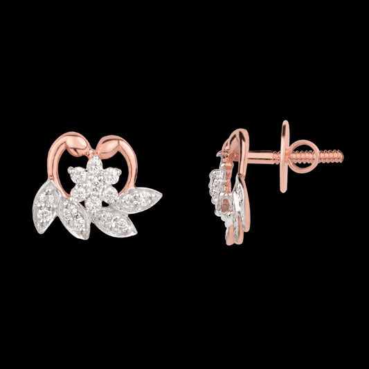 18K Rose Gold Diamond Earrings - 0.27ct VVS-VS-IJ
