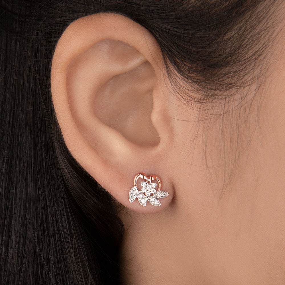18K Rose Gold Diamond Earrings - 0.27ct VVS-VS-IJ