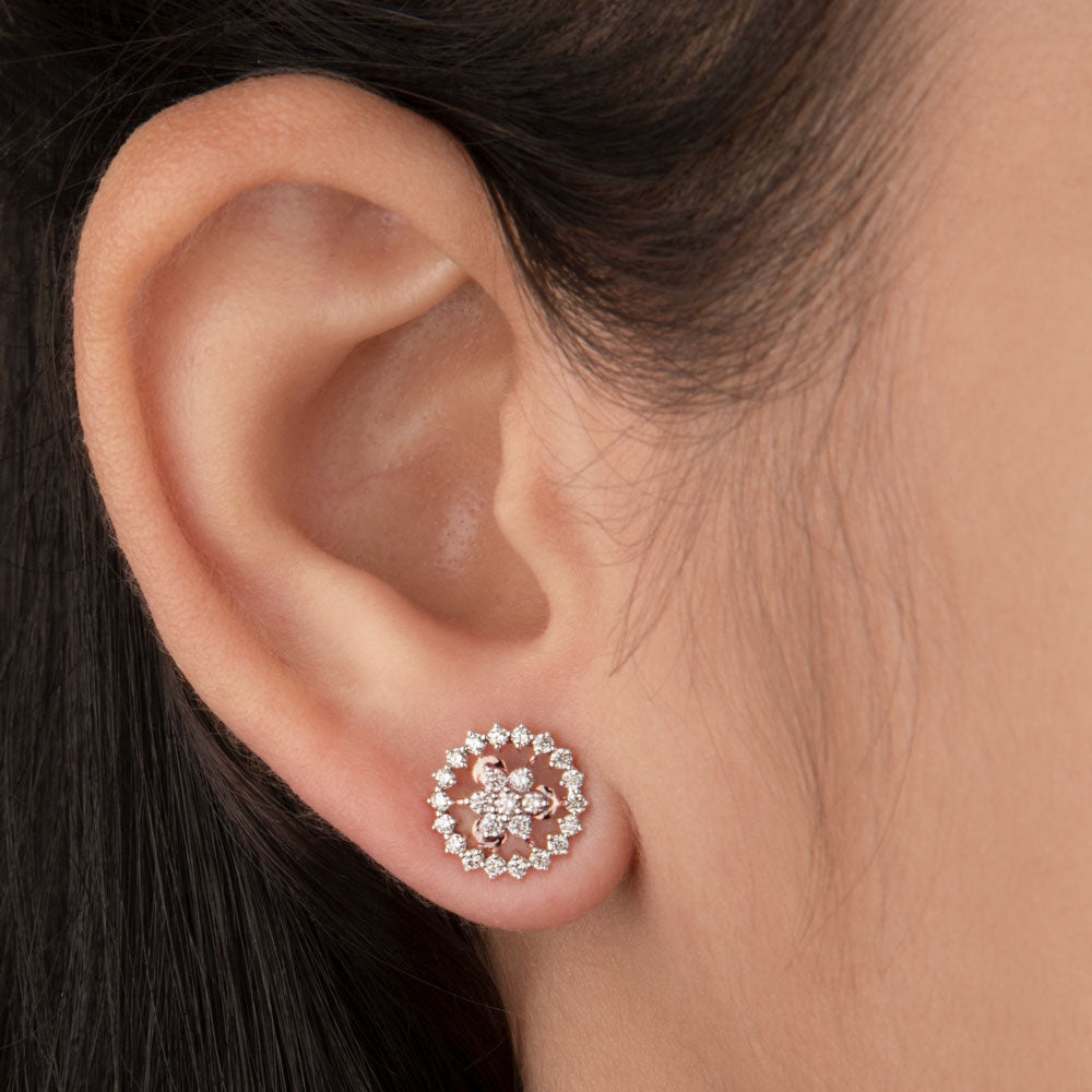 14K Rose Gold Diamond Earrings - 0.46ct VVS-VS-HI