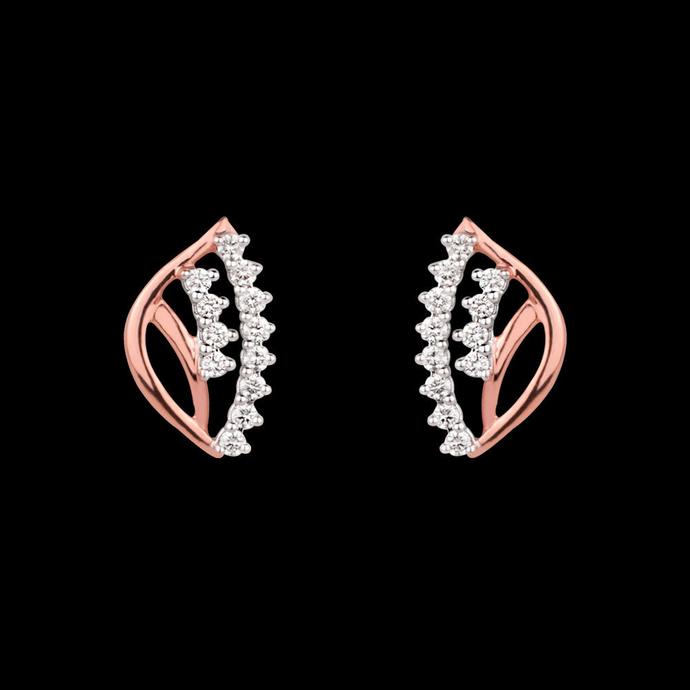 14K Rose Gold Diamond Earrings - 0.18ct VVS-VS-HI