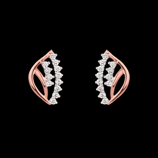 14K Rose Gold Diamond Earrings - 0.18ct VVS-VS-HI
