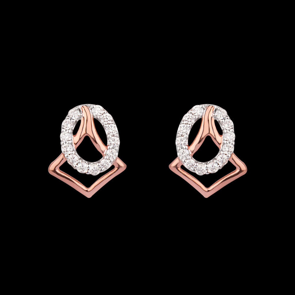 14K Rose Gold Diamond Earrings - 0.24ct VVS-VS-HI