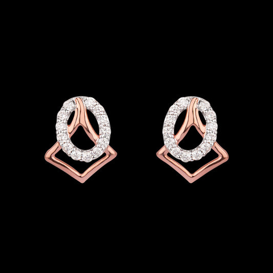 14K Rose Gold Diamond Earrings - 0.24ct VVS-VS-HI