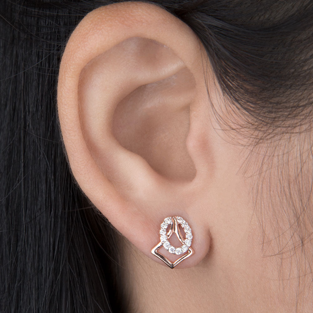 14K Rose Gold Diamond Earrings - 0.24ct VVS-VS-HI