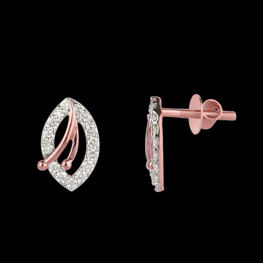 14K Rose Gold Diamond Earrings - 0.28ct VS-SI-FG